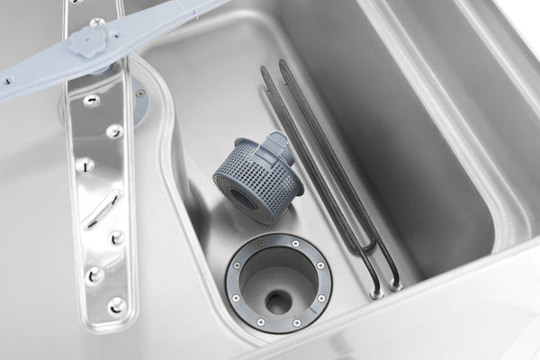 Pass-through dishwasher, electronic control