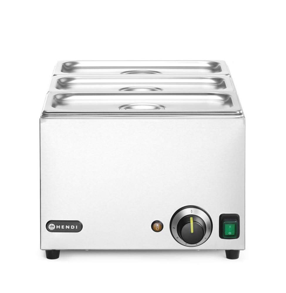 Set: Bain-marie Ranger + 3x GN 1/3 med lock, HENDI, GN 1/1, 230V/1000W, 590x332x(H)242mm