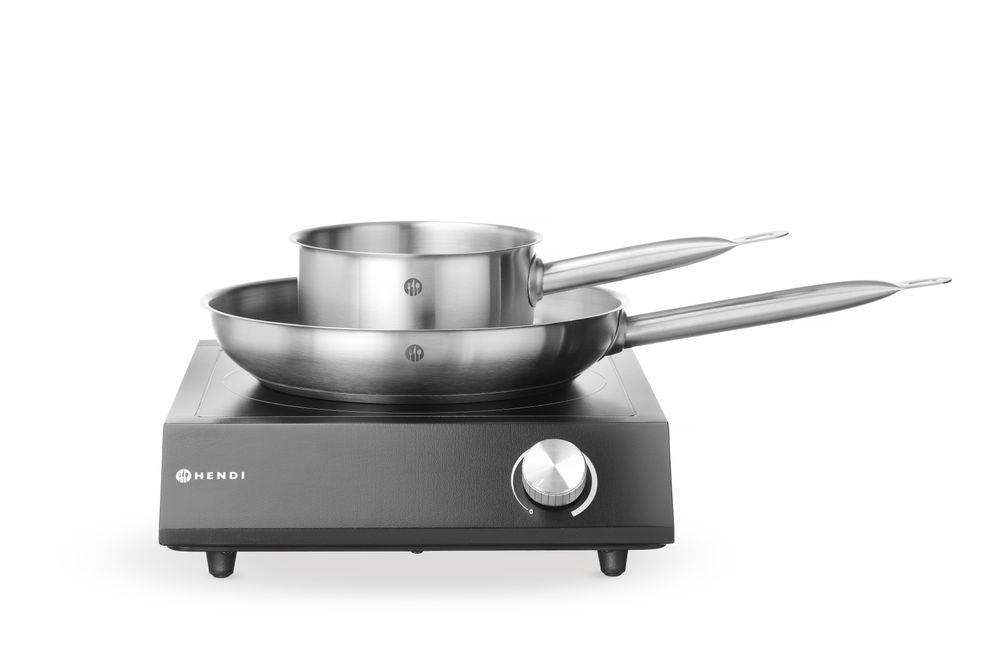 Set: Induktionsspis 3500W + kastrull + stekpanna, HENDI, Svart, 220-240V/3500W, 320x395x(H)95mm