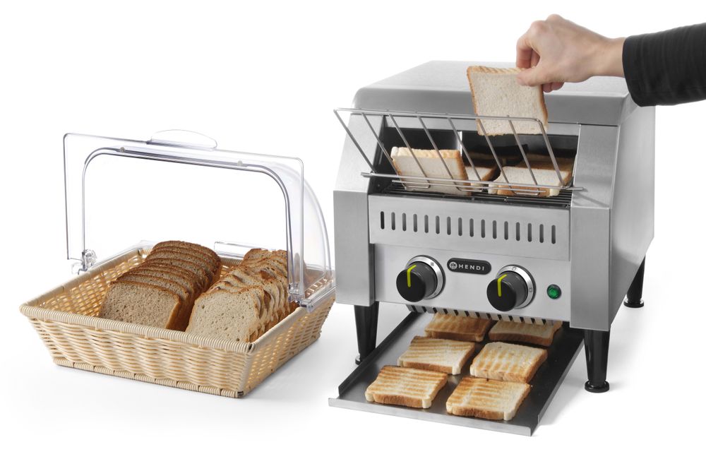 Hendi Dubbel brödrost med transportband, Svart, 230V/2240W