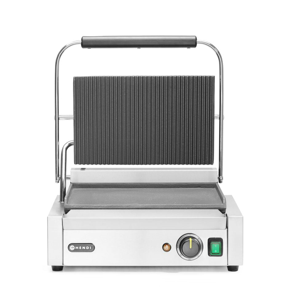 HENDI Klämgrill, Räfflad topp och slät botten, 230V/2200W