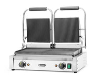 Hendi Dubbel Klämgrill, Räfflad, 230V/3600W