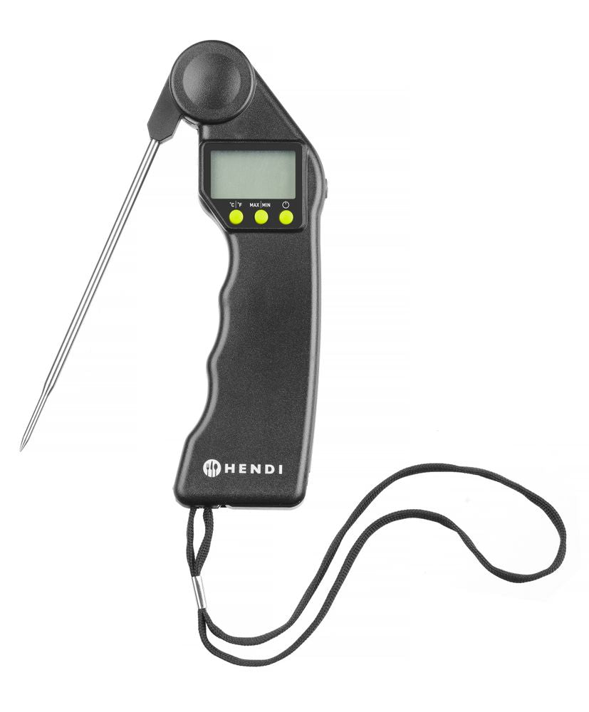 Hendi Digital termometer med vikbar sond, Svart, 160x55x(H)20mm