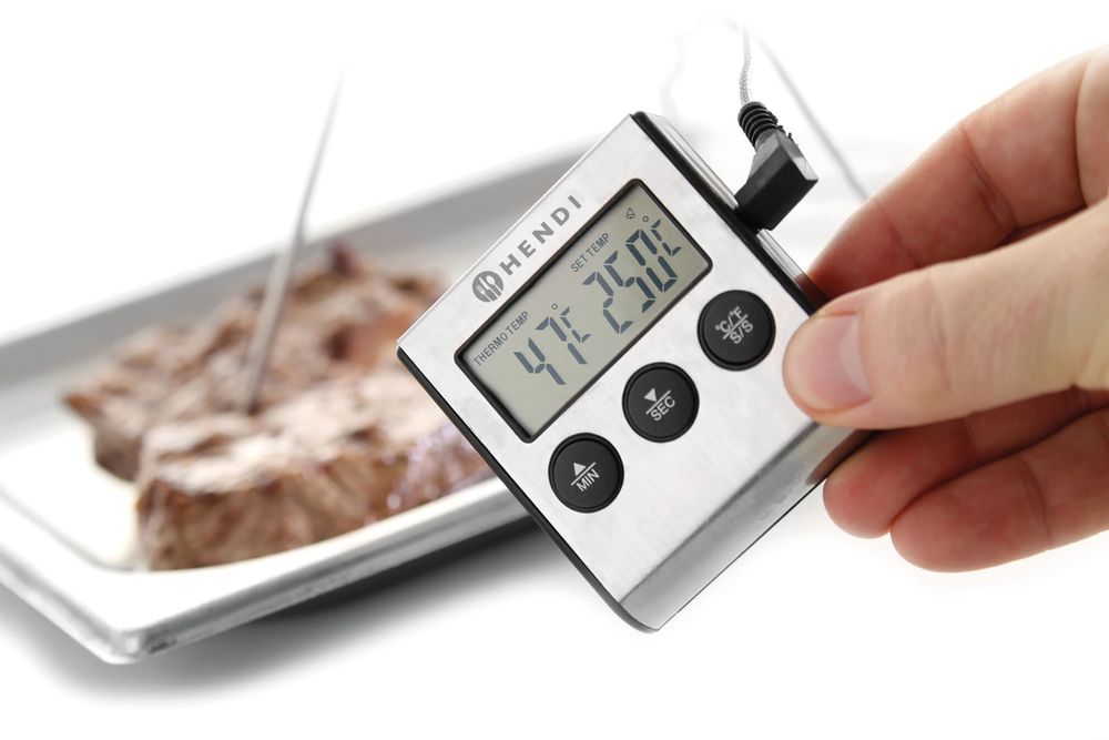 Stektermometer med timer, HENDI, 65x70x(H)17mm