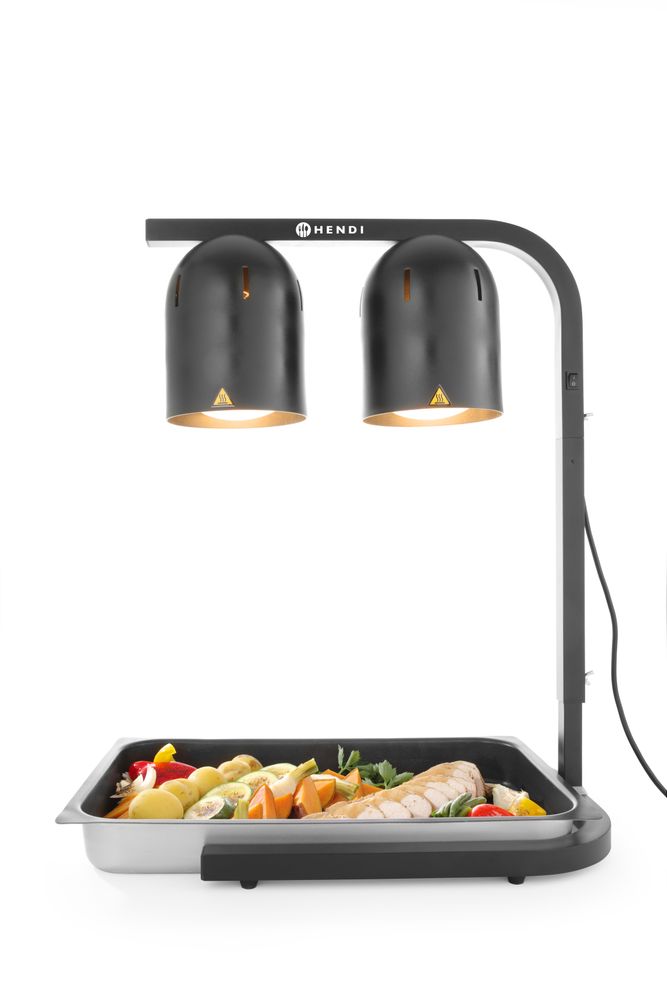 Hendi 2-lamps infraröd matvärmarbrygga, svart, 230V/250W
