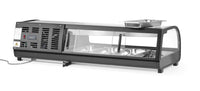 Arktic Sushidisplay, Inkluderade behållare: 4x GN 1/3 (H) 40mm., GN 1/3, Svart, 220-240V/190W, 1177x426x(H)296mm