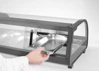 Arktic Sushidisplay, Inkluderade behållare: 6x GN 1/3 (H) 40mm., GN 1/3, Svart, 220-240V/190W, 1529x426x(H)296mm