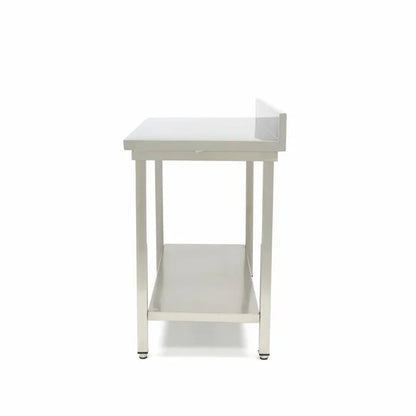 MAXIMA Bord i rostfritt stål med bakstycke - 80 x 70 cm