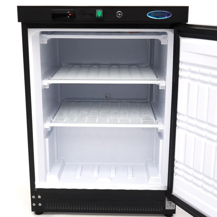 MAXIMA Frys 200L - 2 fasta hyllor - Svart