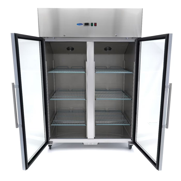 MAXIMA Displaykyl 1200L - 6 justerbara hyllor - Rostfritt stål