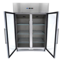 MAXIMA Displaykyl 1200L - 6 justerbara hyllor - Rostfritt stål