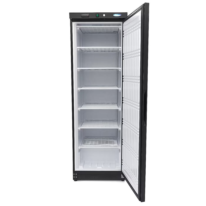 MAXIMA Frys 400L - 6 fasta hyllor - Svart