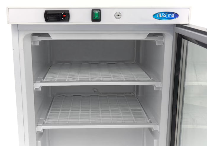MAXIMA Frys med glasdörr 200L - Vit