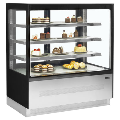 LPD1203F/BLACK - Kylda displaykylbänkar - Kyld glasdisk med extra hyllutrymme