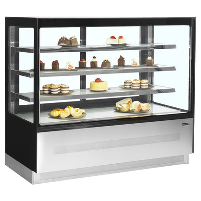 LPD1503F/BLACK - Kylda displaykylbänkar - Kyld glasdisk med extra hyllutrymme