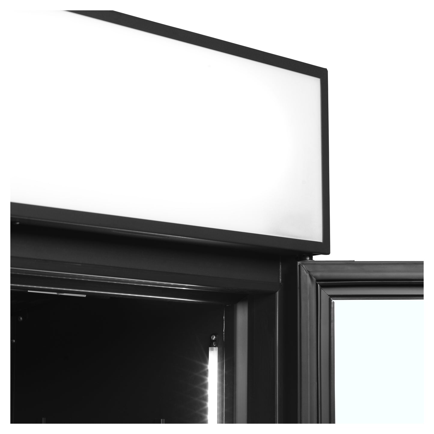FSC1200H BLACK - Svart display kyl - Svart 2-dörrars displaykyl med skärm