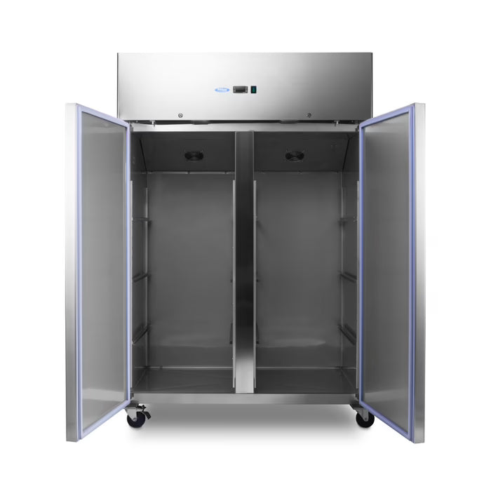 MAXIMA Dubbelkyl 1200L - 6 justerbara hyllor - Rostfritt stål