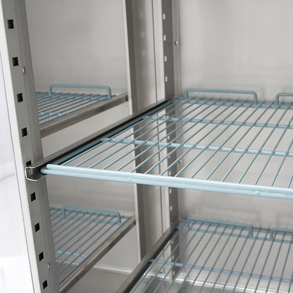 MAXIMA Dubbelkyl med glasdörrar 1400L - 6 justerbara hyllor - Rostfritt stål