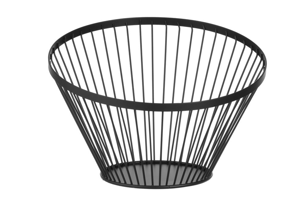 Fruktkorg vinklad rund svart, HENDI, ⌀300x(H)205mm