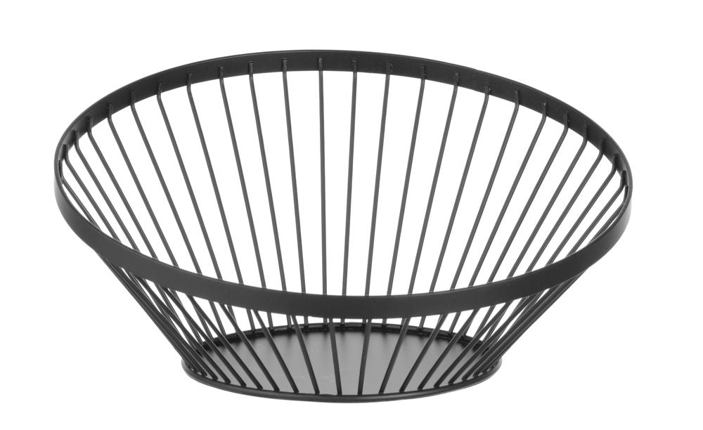 Fruktkorg vinklad rund svart, HENDI, ⌀280x(H)130mm