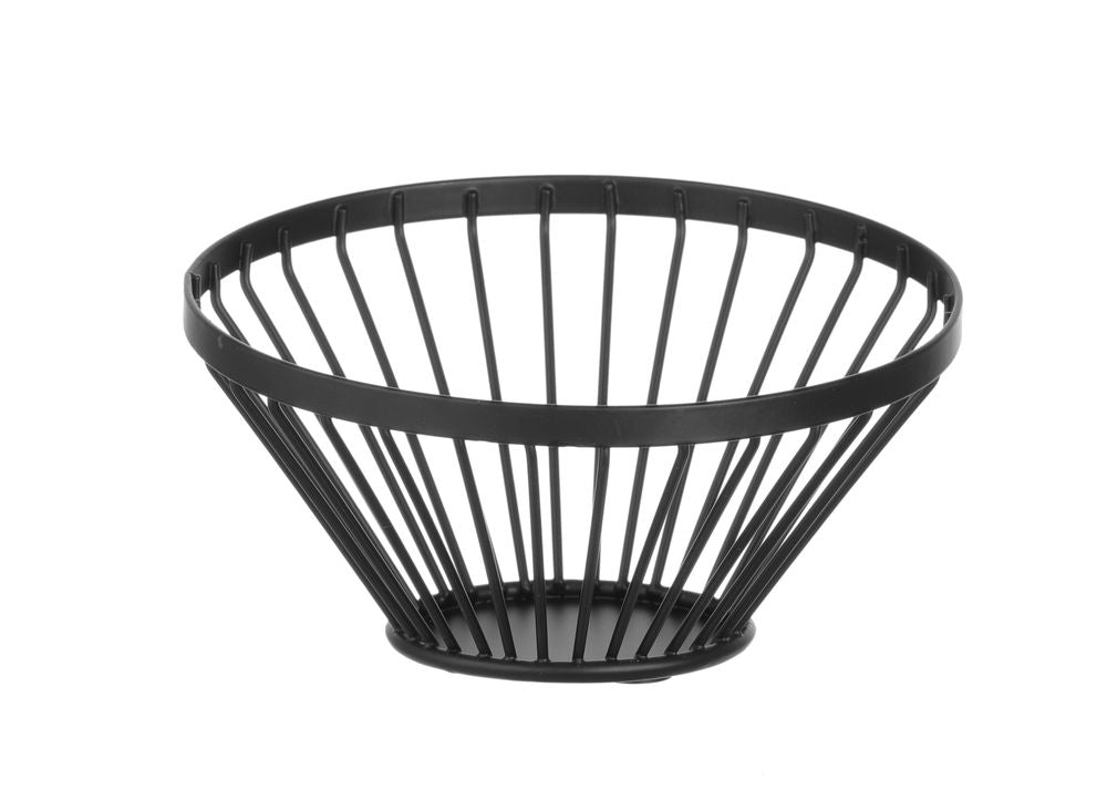 Fruktkorg vinklad rund svart, HENDI, ⌀150x(H)80mm