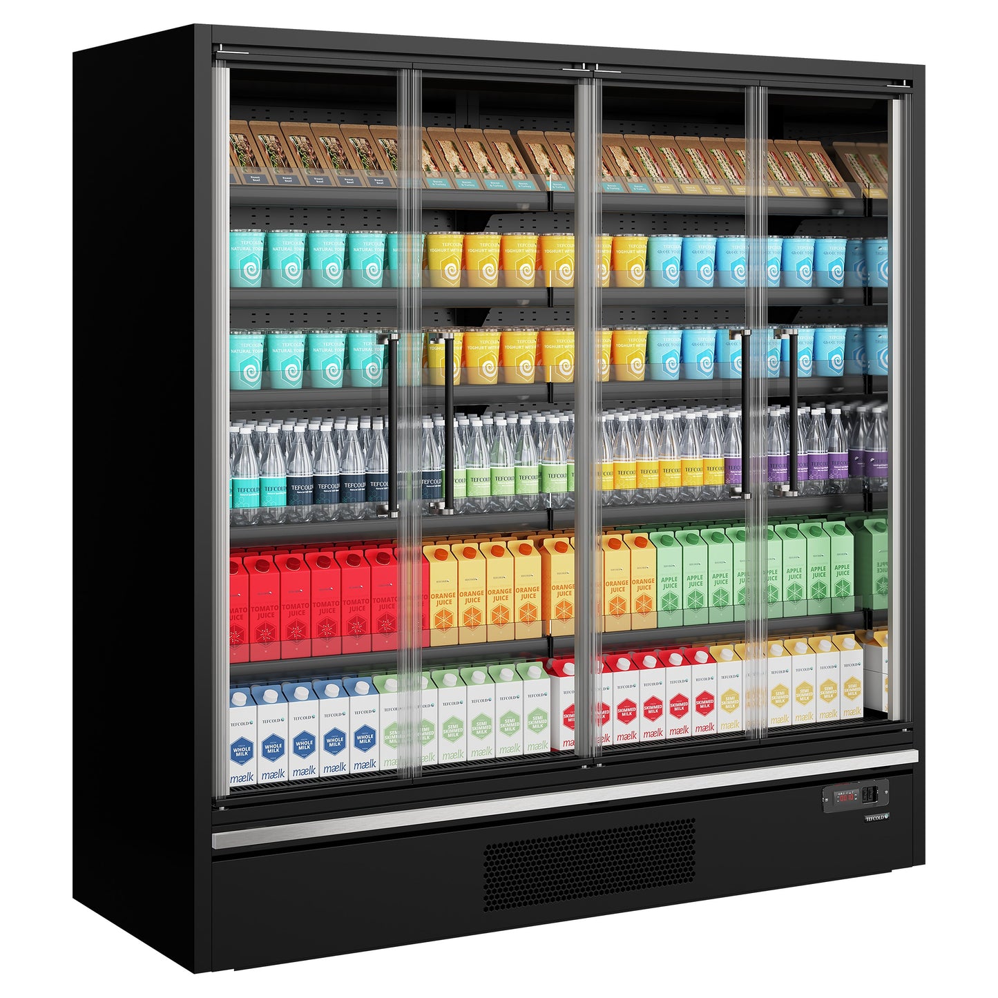 Galaxy+ GP20FGD Black - Multideck-kyl för stormarknader - Energieffektiv multideck-kyl med dörrar
