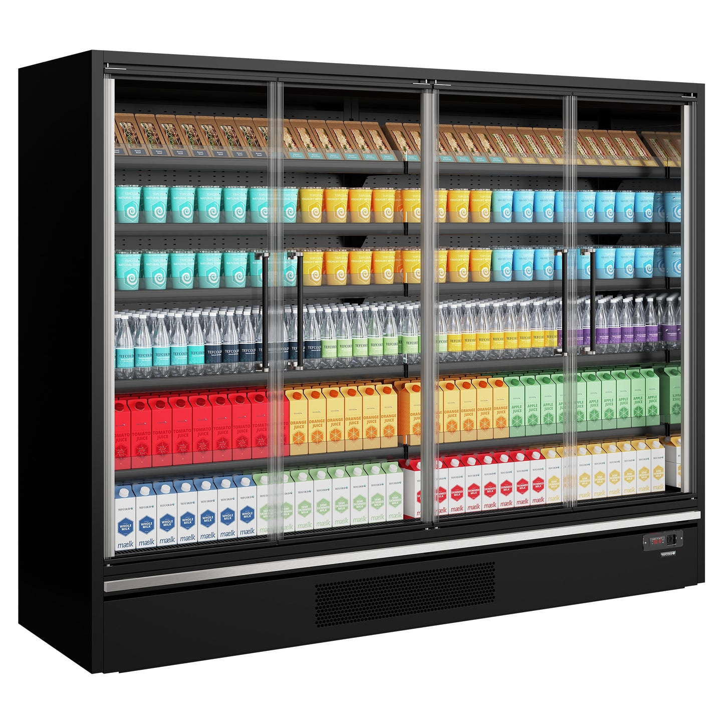 Galaxy+ GP26FGD Black - Multideck-kyl för stormarknader - Energieffektiv multideck-kyl med dörrar