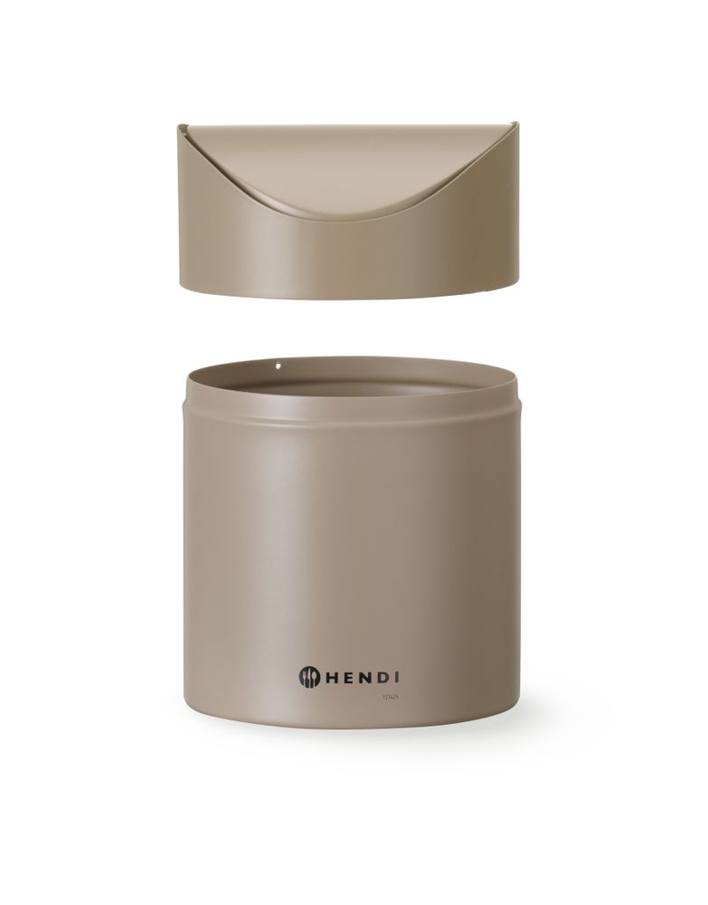 Hendi Beige bordspapperskorg med svängbart lock, 1,2L