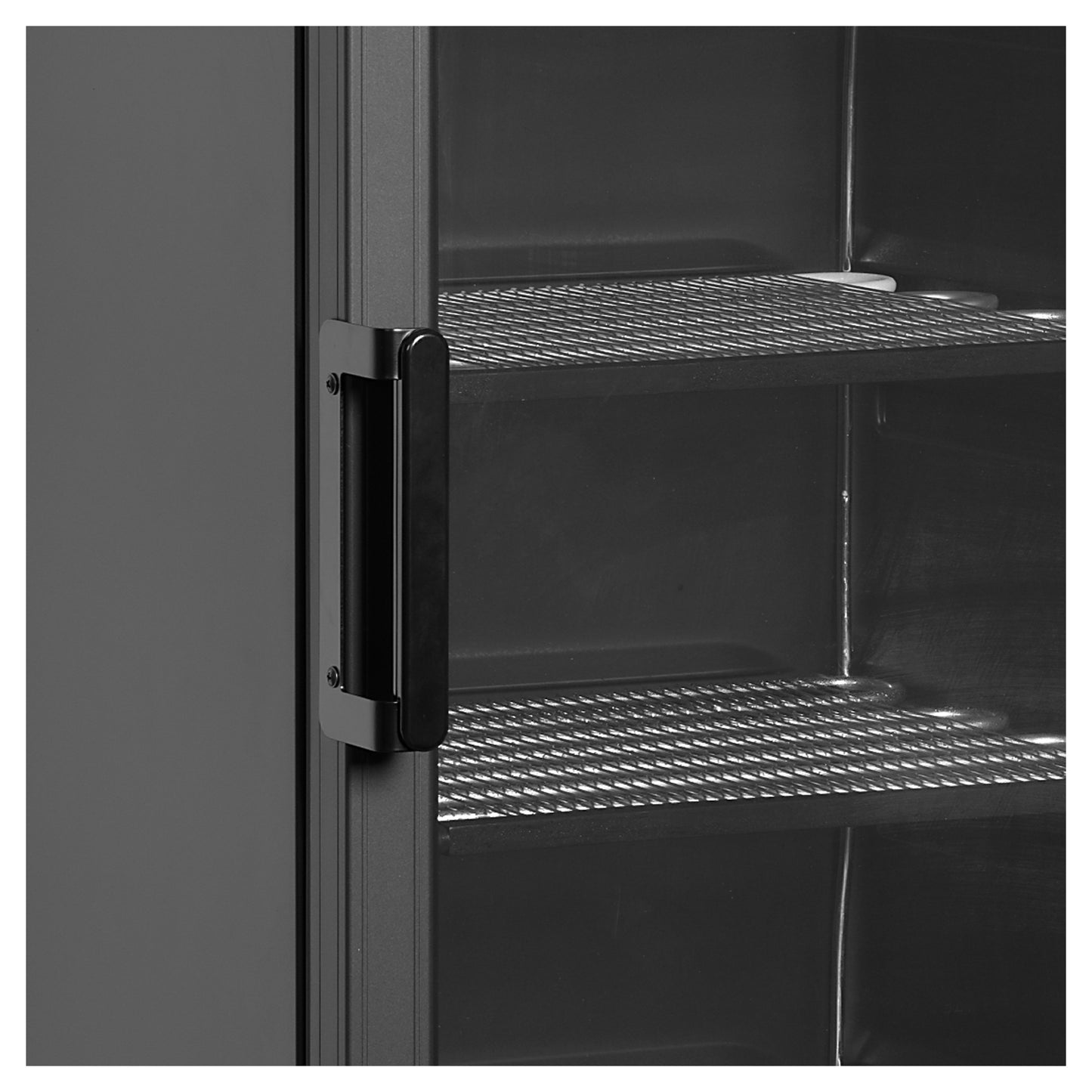 UFSC371G Black - Svart display frys - Displayfrys med uppvärmd glasdörr
