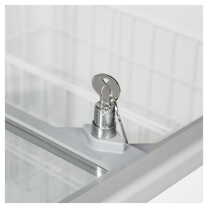 IC551SC - Glassfrys - Frysbox med platta skjutlock i glas