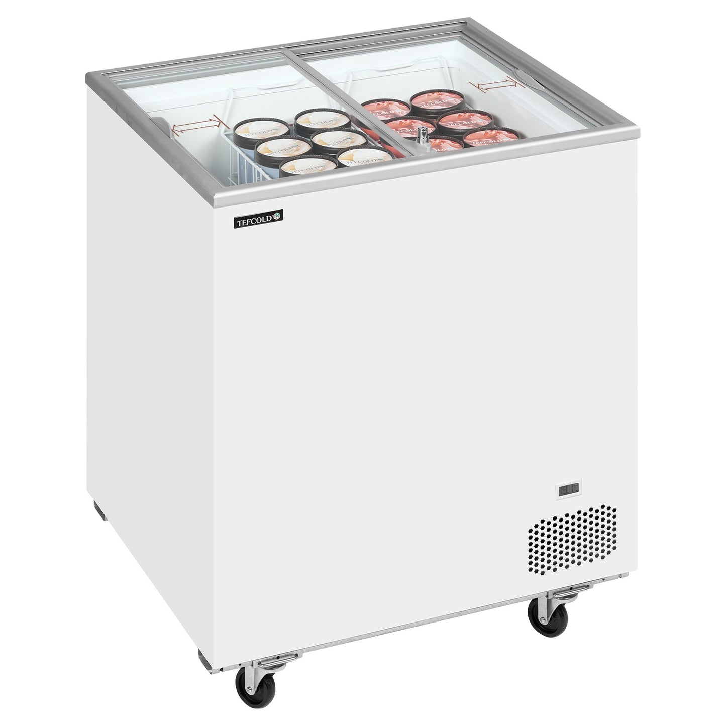 IC201SC - Glassfrys - Frysbox med platta skjutlock i glas