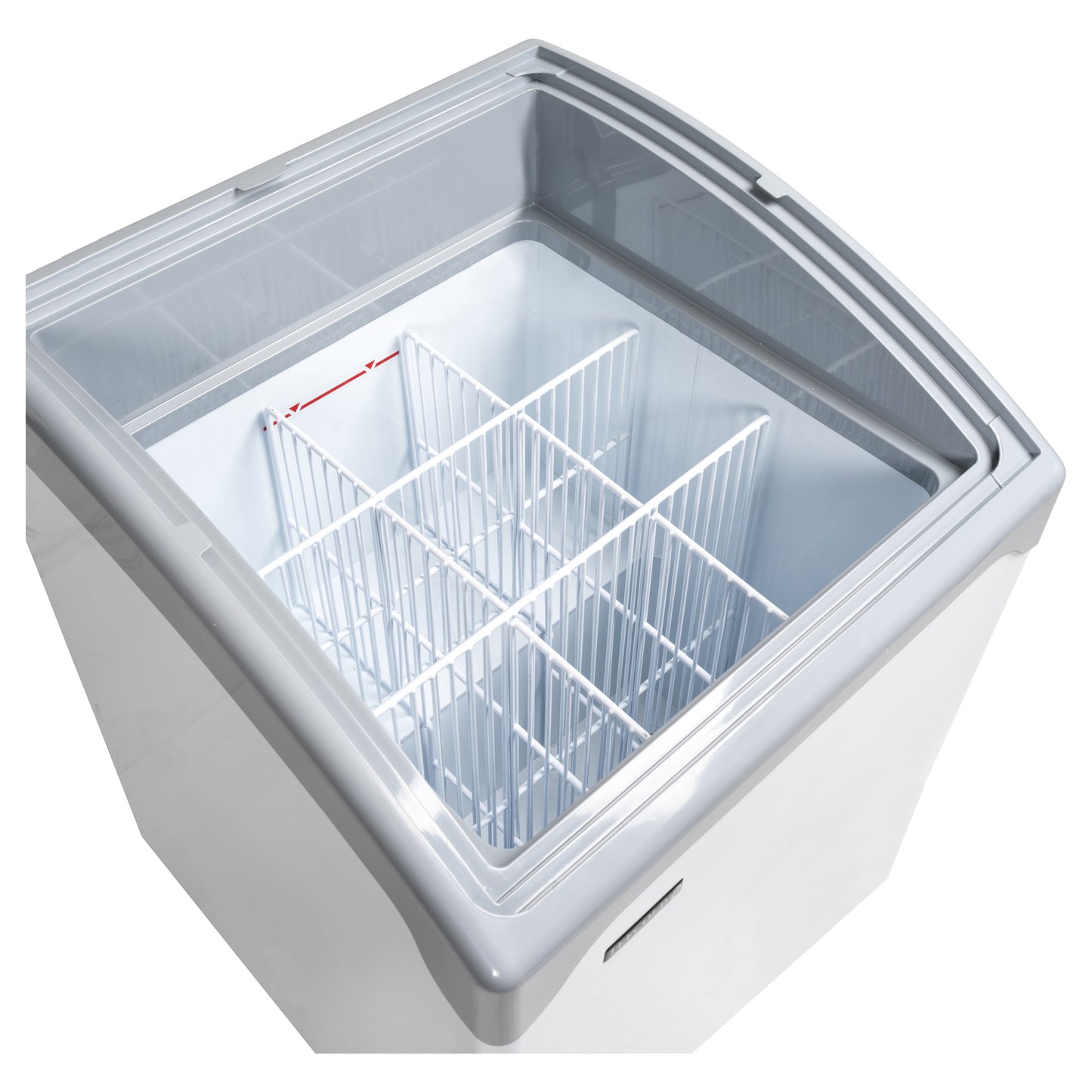 NIC101SCEB - Glassfrys - Elegant frysbox med kurvade skjutlock i glas