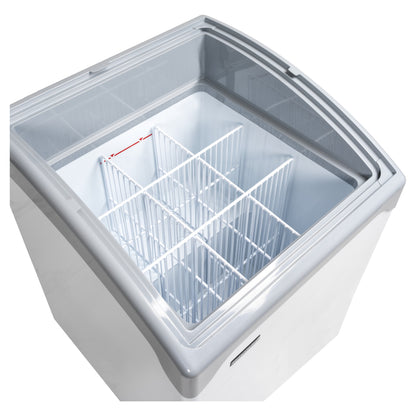NIC101SCEB - Glassfrys - Elegant frysbox med kurvade skjutlock i glas