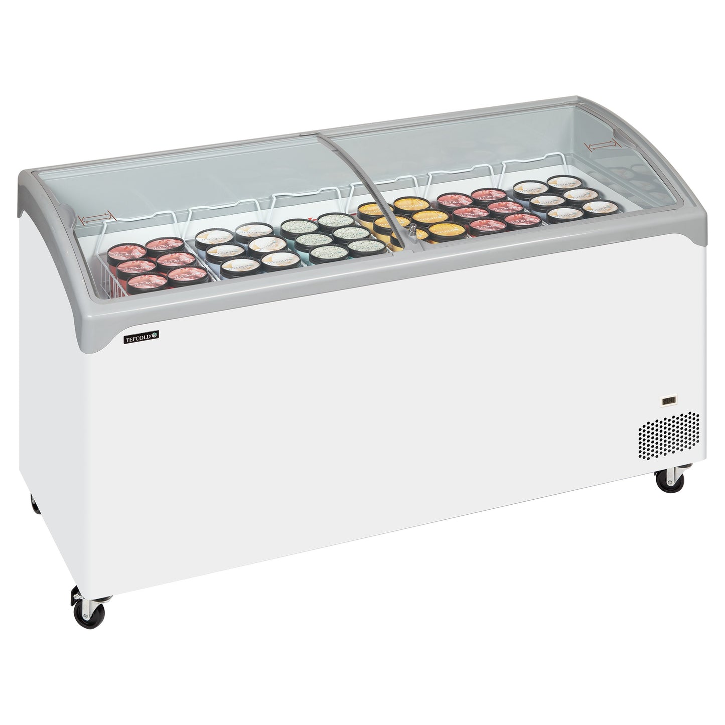 NIC501SCEB - Glassfrys - Elegant frysbox med kurvade skjutlock i glas