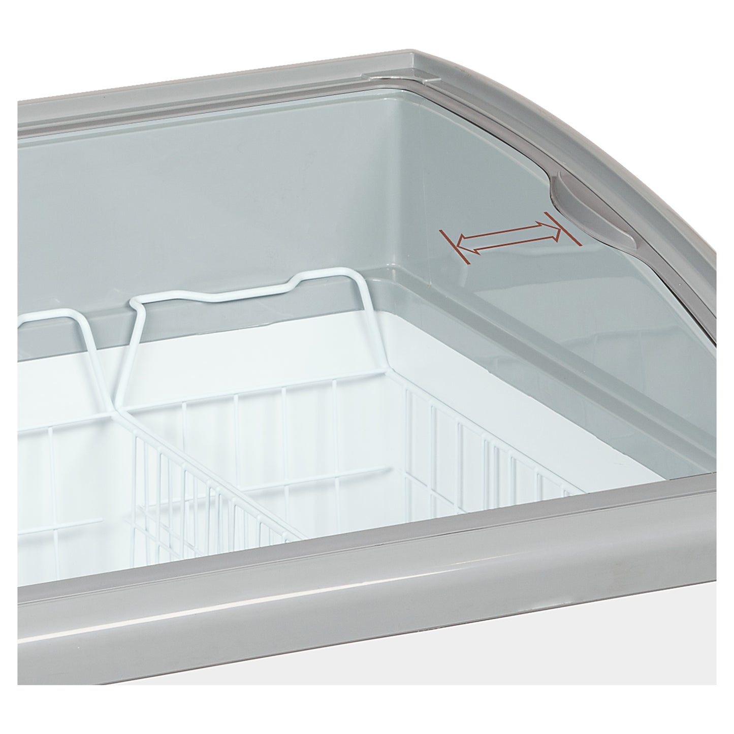 NIC501SCEB - Glassfrys - Elegant frysbox med kurvade skjutlock i glas