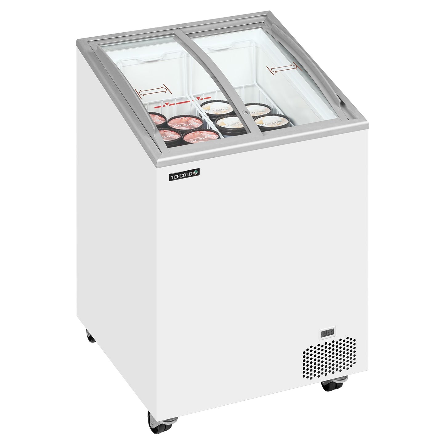 IC101SCEB LED - Glassfrys - Frysbox med kurvade skjutlock i glas