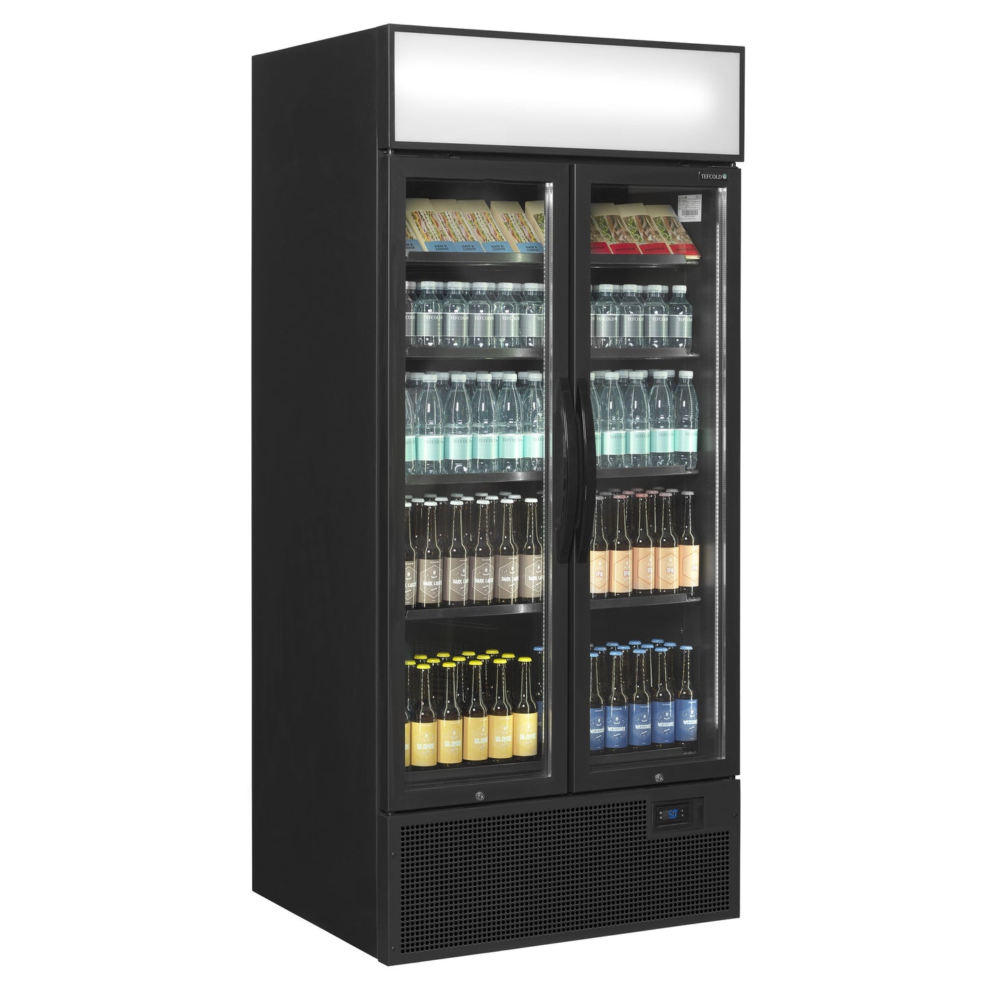 FSC891H Black - Svart display kyl - Svart 2-dörrars displaykyl med skärm