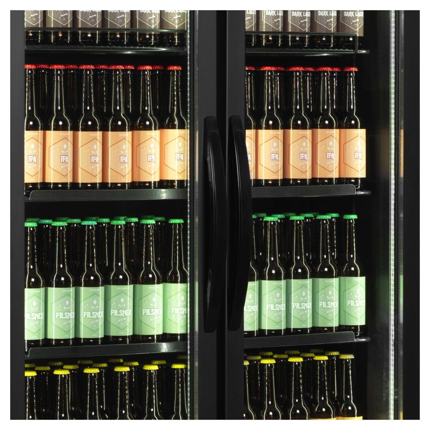 FSC891H Black - Svart display kyl - Svart 2-dörrars displaykyl med skärm