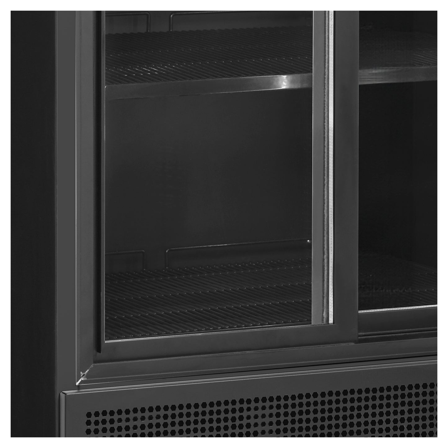 FSC891S Black - Svart display kyl - Svart 2-dörrars displaykyl med skärm