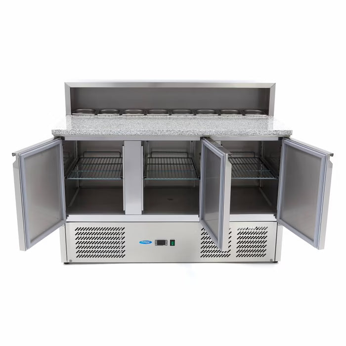 MAXIMA Pizzabänk med 3 dörrar 136,5cm - 400L