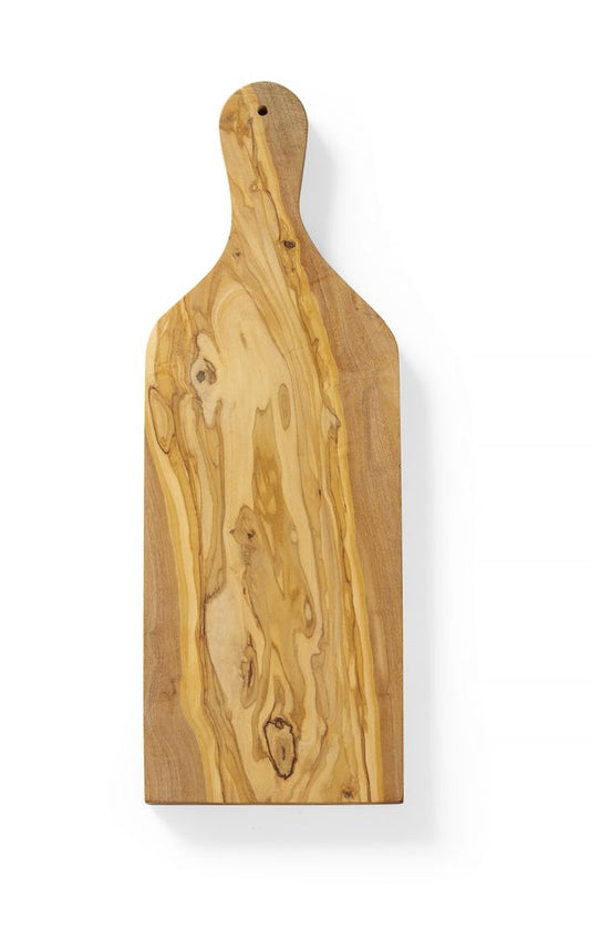Ostbricka med handtag, olivträ, rektangulär, HENDI, 400x140x(H)18mm