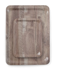 AmerBox Serveringsbricka med melaminlaminat, halkfri, med trädesign, mörkt trä, 240x340mm