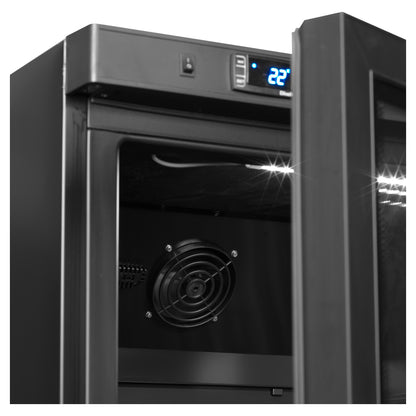 UR600BG - Displaykyl GN2/1 - Svart displaykyl med GN2/1-hyllor