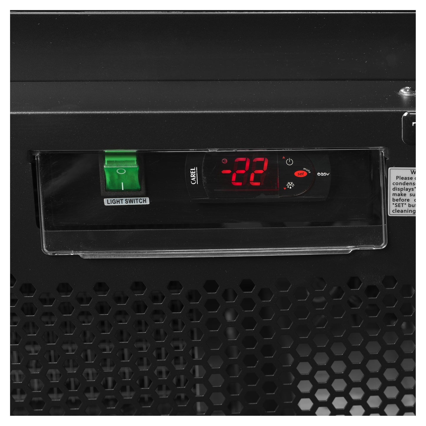 Atom Maxi F2DBB - Displayfrysar - Svart displayfrys med justerbara hyllor