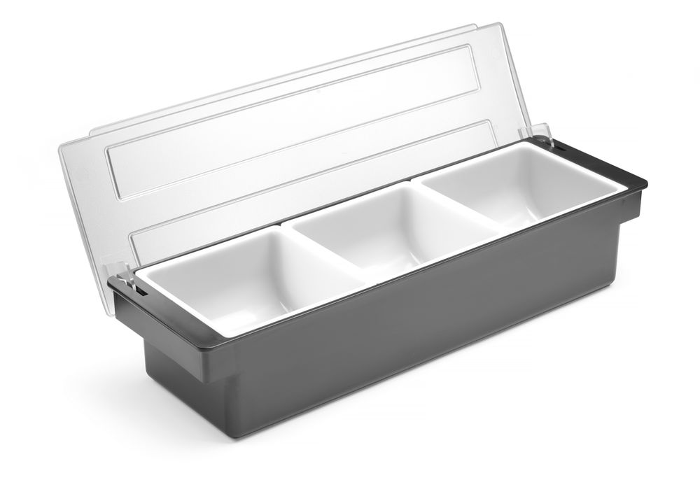 BarUp Kryddhållare - 3 behållare, Svart, 480x150x(H)100mm