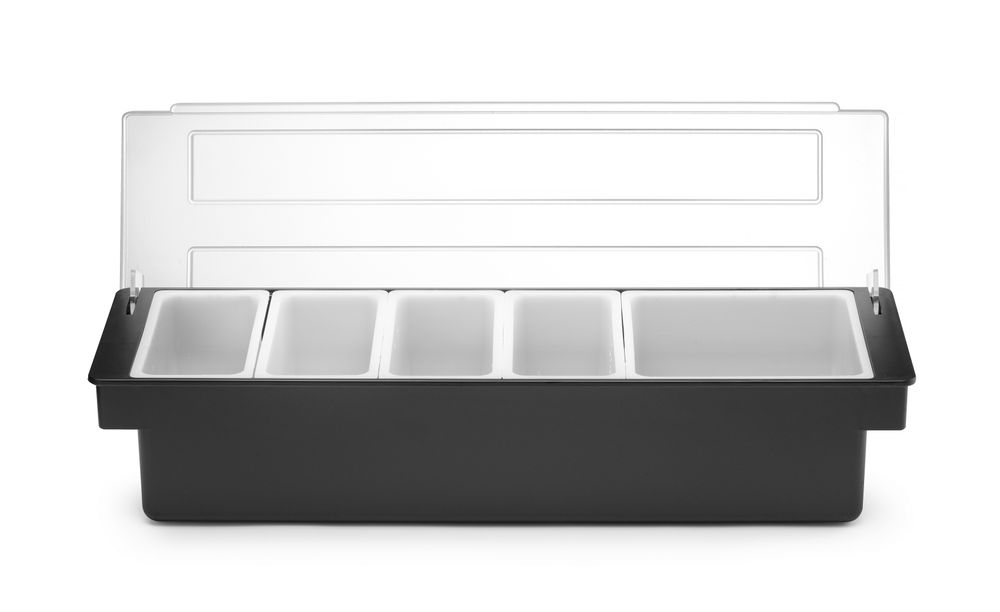 BarUp Kryddhållare - 5 behållare, Svart, 480x150x(H)100mm
