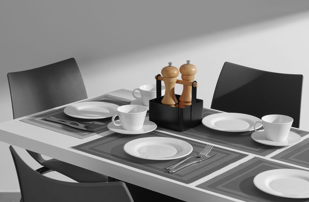 Hendi Bordsunderlägg, ram – set, Grafit, 6 st., 450x300mm