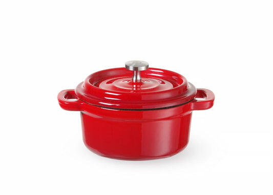 Gjutjärnsgryta emaljerad, HENDI, 0,27L, Röd, 130x100x(H)48mm
