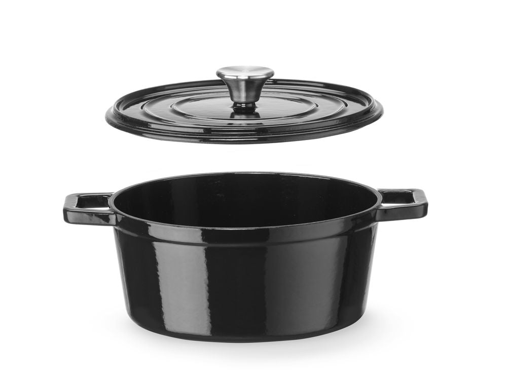 Hendi Gjutjärnsgryta emaljerad, 3,7L, Svart, 317x240x(H)105mm
