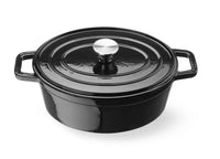 Hendi Gjutjärnsgryta emaljerad, 4,4L, Svart, 365x290x(H)115mm, Oval